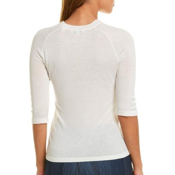 Vince Elbow-Sleeve Wool & Cashmere-Blend Sweat, Size S, new with tag, off white - Picture 2 of 2